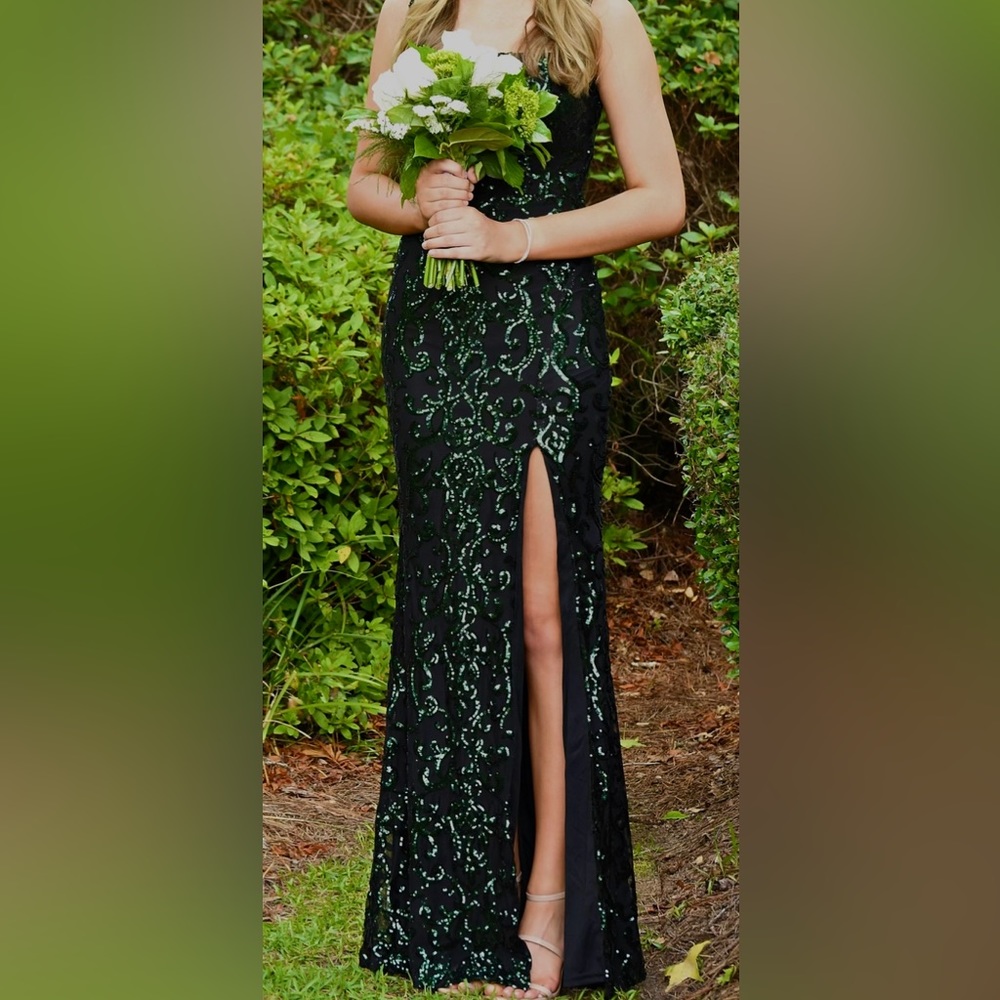 Windsor Formal Green and Black Dress (XS)